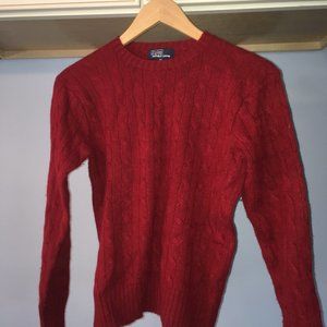Polo Ralph Lauren red cashmere cable crew M